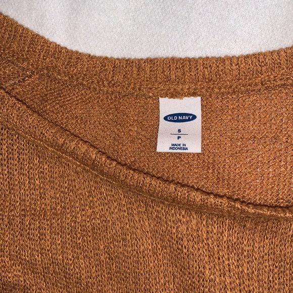 Honey mustard yellow crochet style sweater old navy size small - Picture 2 of 3